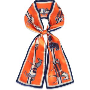 imageEXTREE Satin Scarf Mulberry Silk Printed Head Wrap Hair Band 7quotquot x 59quotquotA001