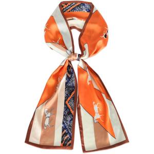 imageEXTREE Satin Scarf Mulberry Silk Printed Head Wrap Hair Band 7quotquot x 59quotquotA027