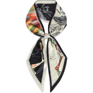 imageEXTREE Satin Scarf Mulberry Silk Printed Head Wrap Hair Band 7quotquot x 59quotquotA047