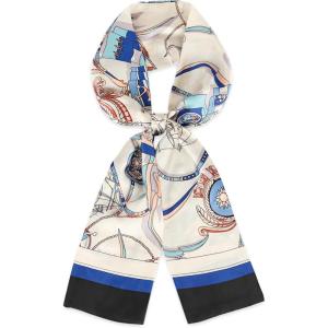 imageEXTREE Satin Scarf Mulberry Silk Printed Head Wrap Hair Band 7quotquot x 59quotquotA057