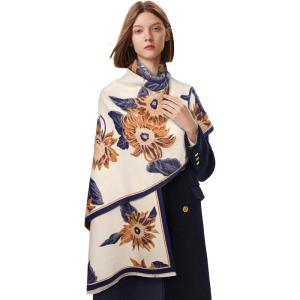 imageEXTREE Scarfs for Women Pashmina Silky Shawl Wrap for Evening Dressing Blanket Open Front Poncho CapeA Chinese Style Caramel Rice