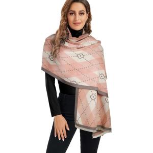 imageEXTREE Scarfs for Women Pashmina Silky Shawl Wrap for Evening Dressing Blanket Open Front Poncho CapeClover Pink