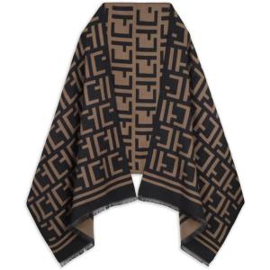 imageEXTREE Scarfs for Women Pashmina Silky Shawl Wrap for Evening Dressing Blanket Open Front Poncho CapeEtype Square Black Coffee