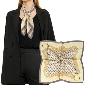 imageEXTREE Silk Feeling Scarf Medium Square Satin Head Scarf Sleeping Hair Wrapping for Women 275  275 inchesGray Edge