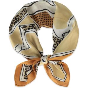 imageEXTREE Silk Feeling Scarf Medium Square Satin Head Scarf Sleeping Hair Wrapping for Women 275  275 inchesThree Horses