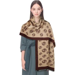 imageEXTREE Womens Scarf Pashmina Shawls and Wraps for Evening Dress Bridesmaid Wedding Bridal Winter Warm Long Large ScarvesBrown Coffee One