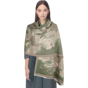 imageEXTREE Womens Scarf Pashmina Shawls and Wraps for Evening Dress Bridesmaid Wedding Bridal Winter Warm Long Large ScarvesDanqing Begonia Green