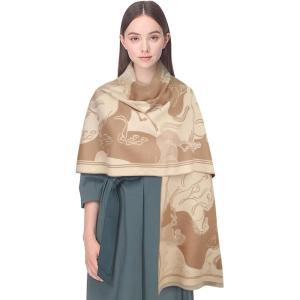 imageEXTREE Womens Scarf Pashmina Shawls and Wraps for Evening Dress Bridesmaid Wedding Bridal Winter Warm Long Large ScarvesGalloping Horse Brown