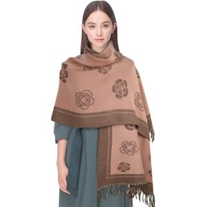 imageEXTREE Womens Scarf Pashmina Shawls and Wraps for Evening Dress Bridesmaid Wedding Bridal Winter Warm Long Large ScarvesGray Pink