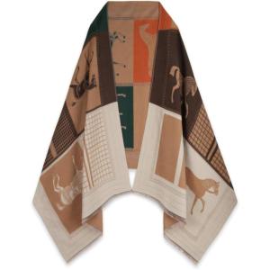 imageEXTREE Womens Scarf Wrap Soft ampamp Warm Shawl Lightweight SkinFriendly Versatile for All Seasons Holiday Gift IdeaCheckered Horse Dark Brown