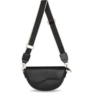 imageEXTREE crossbody Bags for WomenTrendy Shoulder Vegan Leather Handbags Satchel Purse with Adjustable Wide Vintage StrapAa Black