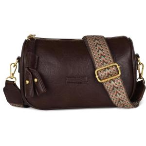 imageEXTREE crossbody Bags for WomenTrendy Shoulder Vegan Leather Handbags Satchel Purse with Adjustable Wide Vintage StrapAmblack