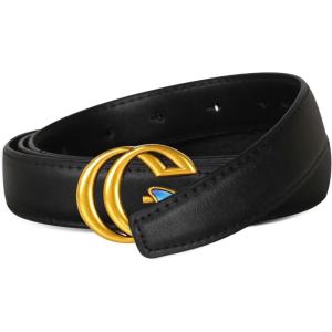 imageVintage Luxe Womens Belt Antique Blue Gradient Design Reinforced Leather WaistbandVersatile Waistband Gift AccessoryBlack Gold Blue Butterfly