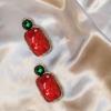 imageEXTREE Rhinestone Valentines Day Earrings for womenEmerald Ruby Gold Silver Design EarringsA012