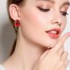 imageEXTREE Rhinestone Valentines Day Earrings for womenEmerald Ruby Gold Silver Design EarringsA012