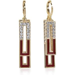 imageEXTREE Rhinestone Valentines Day Earrings for womenEmerald Ruby Gold Silver Design EarringsA009