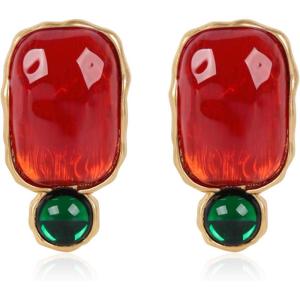 imageEXTREE Rhinestone Valentines Day Earrings for womenEmerald Ruby Gold Silver Design EarringsA012
