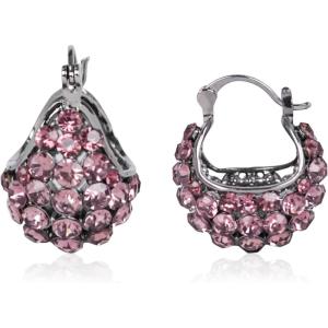 imageEXTREE Rhinestone Valentines Day Earrings for womenEmerald Ruby Gold Silver Design EarringsA016