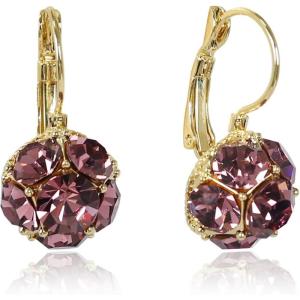 imageEXTREE Rhinestone Valentines Day Earrings for womenEmerald Ruby Gold Silver Design EarringsA021