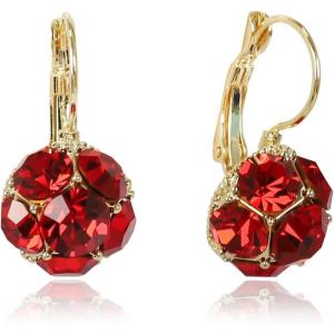 imageEXTREE Rhinestone Valentines Day Earrings for womenEmerald Ruby Gold Silver Design EarringsA022