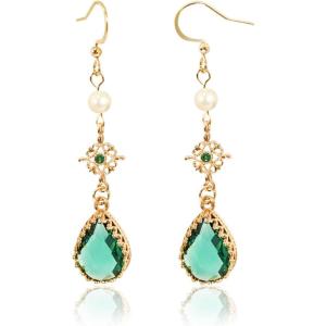 imageEXTREE Rhinestone Valentines Day Earrings for womenEmerald Ruby Gold Silver Design EarringsA028
