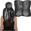 imageEXTREE Womens 35 inch Fashion Headscarf Silk Satin Scarf for Hair Wrapping at Night Bandana Square Scarf for SleepingLeopard Black