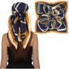 imageEXTREE Womens 35 inch Fashion Headscarf Silk Satin Scarf for Hair Wrapping at Night Bandana Square Scarf for SleepingNordic Blue