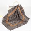imageEXTREE Silk Feeling Scarf Medium Square Satin Head Scarf Sleeping Hair Wrapping for Women 275  275 inchesBrown Small Circular Pattern