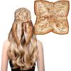 imageEXTREE Silk Feeling Scarf Medium Square Satin Head Scarf Sleeping Hair Wrapping for Women 275  275 inchesKabian Forest Garden