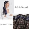 imageEXTREE Satin Scarf 100 Mulberry Silk Printed Head Wrap Hair Band 59quotquot x 57quotquotBlue and Brown Horseshoe