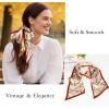 imageEXTREE Satin Scarf 100 Mulberry Silk Printed Head Wrap Hair Band 59quotquot x 57quotquotChain Waltz Silk and Wool Ribbon