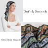 imageEXTREE Satin Scarf 100 Mulberry Silk Printed Head Wrap Hair Band 59quotquot x 57quotquotHorses Lined Up in Graygreen