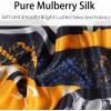 imageEXTREE Satin Scarf 100 Mulberry Silk Printed Head Wrap Hair Band 59quotquot x 57quotquotNavy Yellow Horse