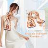 imageEXTREE Satin Scarf 100 Mulberry Silk Printed Head Wrap Hair Band 59quotquot x 57quotquotOrange Horse