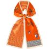 imageEXTREE Satin Scarf 100 Mulberry Silk Printed Head Wrap Hair Band 59quotquot x 57quotquotOrange Polka Dot Carriage
