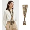 imageEXTREE Satin Scarf 100 Mulberry Silk Printed Head Wrap Hair Band 59quotquot x 57quotquotPony Lock Brown