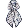 imageEXTREE Satin Scarf 100 Mulberry Silk Printed Head Wrap Hair Band 59quotquot x 57quotquotWhite Pony Ornament