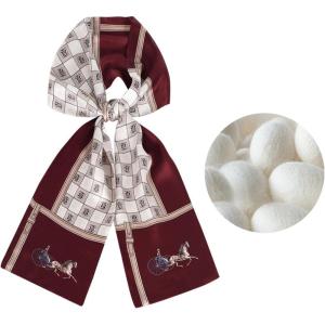 imageEXTREE Satin Scarf 100 Mulberry Silk Printed Head Wrap Hair Band 59quotquot x 57quotquotCherry Red