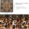 imageEXTREE Womens 35 inch Fashion Headscarf Silk Satin Scarf for Hair Wrapping at Night Bandana Square Scarf for SleepingLeopard Tassel Dark Green