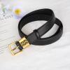 imageWomens Premium Leather Belt  24cm Adjustable Buckle for Pants ampamp Skirts Versatile Daily Wear Gift ampamp Quality GuaranteedB002blackgold