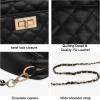 imageEXTREE Quilted Crossbody Bag Trendy Design Shoulder PurseB008blackgold Chain
