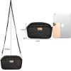 imageEXTREE Quilted Crossbody Bag Trendy Design Shoulder PurseB008blackgold Chain