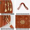 imageEXTREE Quilted Crossbody Bag Trendy Design Shoulder PurseB012brown