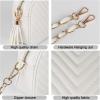 imageEXTREE Quilted Crossbody Bag Trendy Design Shoulder PurseB016whitegold Chain