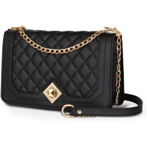 imageEXTREE Quilted Crossbody Bag Trendy Design Shoulder PurseB011blackgoldchain