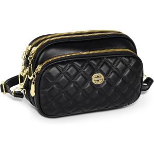 imageEXTREE Quilted Crossbody Bag Trendy Design Shoulder PurseB014blackdiamond