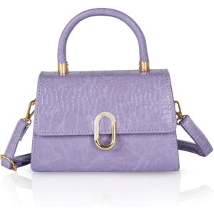 imageEXTREE Quilted Crossbody Bag Trendy Design Shoulder PurseB017purplegold