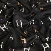 imageEXTREE Luxury Satin Head Scarf 35x35  Silklike Wrap for Women Versatile ShawlSun CoverWrapping Premium Gift for HerAlphabet Carriage Black
