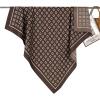 imageEXTREE Luxury Satin Head Scarf 35x35  Silklike Wrap for Women Versatile ShawlSun CoverWrapping Premium Gift for HerDark Brown Fashionable Letter Pattern