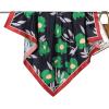 imageEXTREE Luxury Satin Head Scarf 35x35  Silklike Wrap for Women Versatile ShawlSun CoverWrapping Premium Gift for HerGreen Flowers on Black Background
